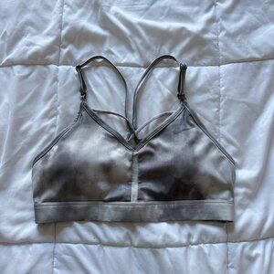Nike Womens Size Medium Gray Sports Bra Padded Racerback Activewear Yoga Gym